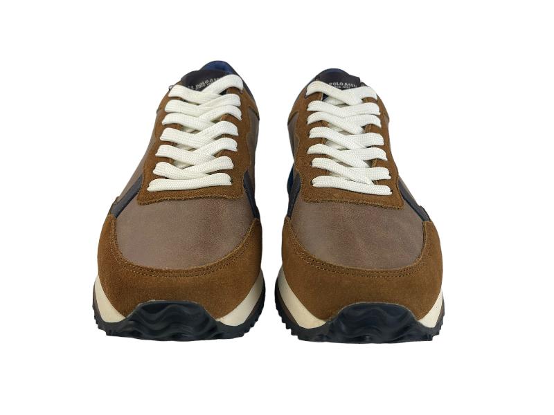 US Polo Assn. | Brown eco-leather and eco-suede Stafford men's sneakers