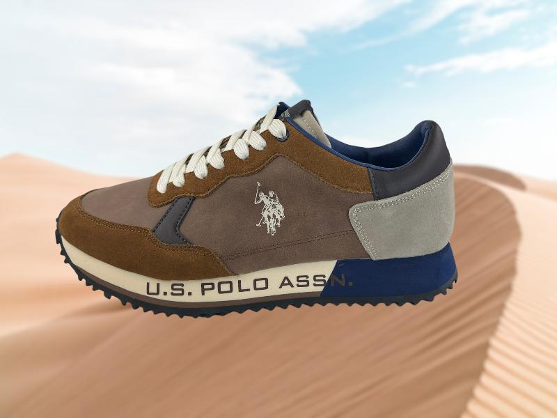 US Polo Assn. | Brown eco-leather and eco-suede Stafford men's sneakers