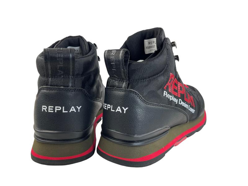 Replay | Black high-top sneakers Replay Denim Lover