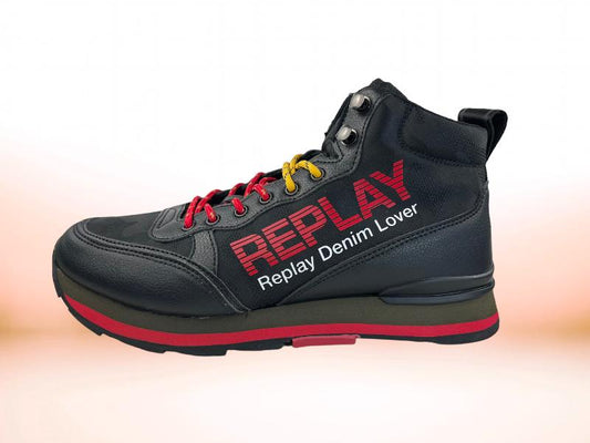 Replay | Black high-top sneakers Replay Denim Lover