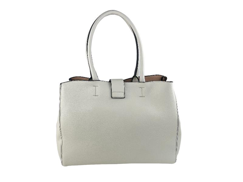 Lookat | White eco-leather bag with Santander trimming