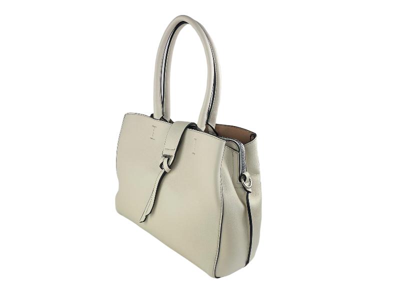 Lookat | White eco-leather bag with Santander trimming