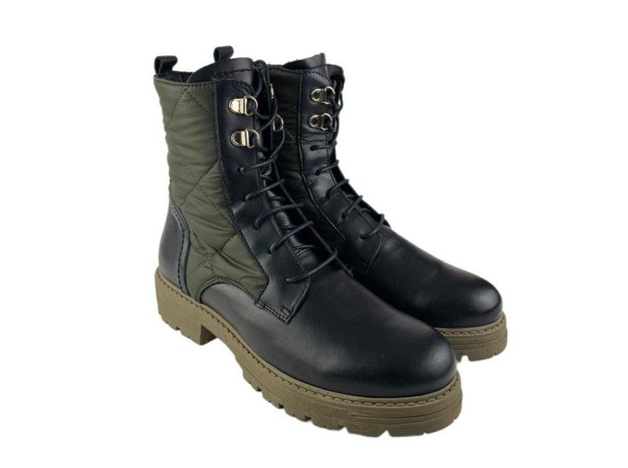 Yokono Botas mujer estilo militar piel leg tima nylon negro y verde Bovec