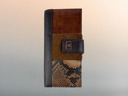 Ferchi | Women's wallet, card holder and large coin purse Kenya skin combination