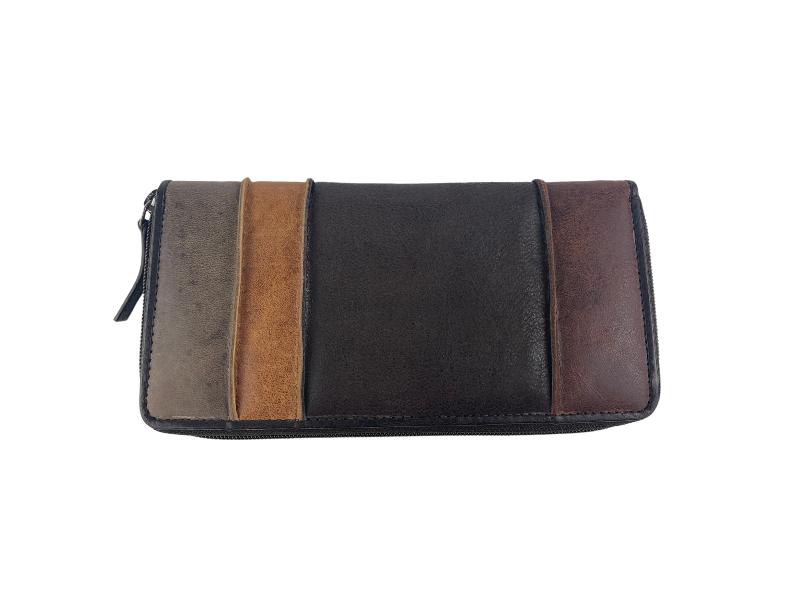 Adapell | Women's wallet, card holder and purse in brown tones Sira bovine leather
