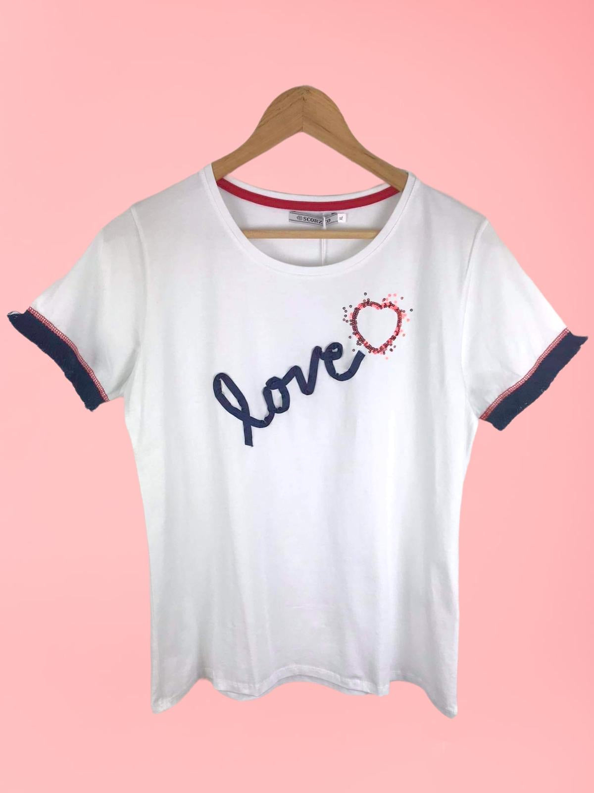 T-shirt blanc d'amour