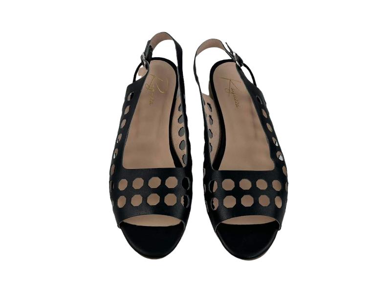 Ragaza | Sandales en cuir embossé noir