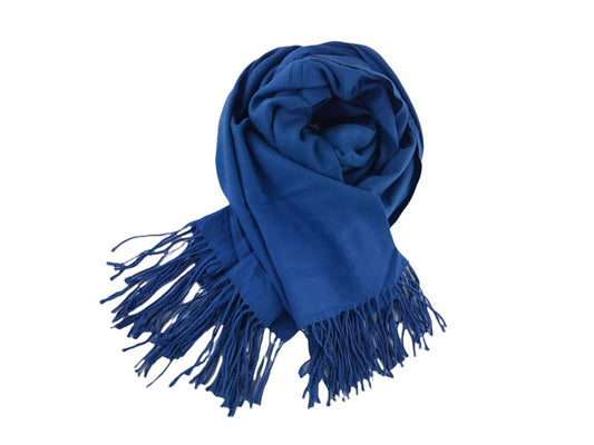 Da Ponte | Fine unisex wool, cashmere and blue and brown viscose scarf Lena