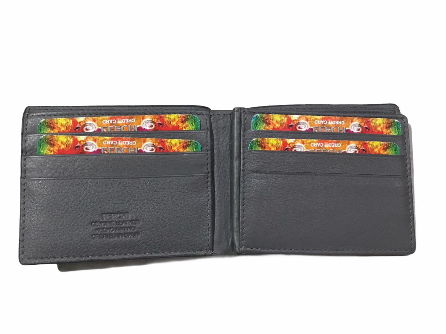 Ferchi | Leather wallet and card holder 810417 Gray