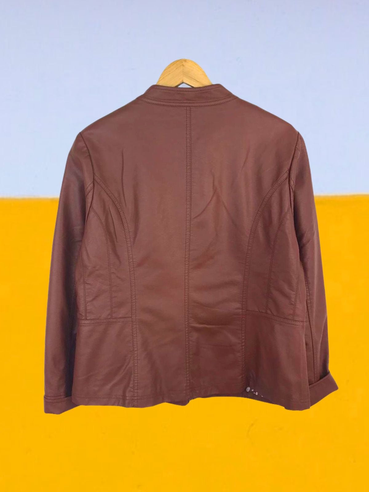Faux leather jacket 19121 Chocolate