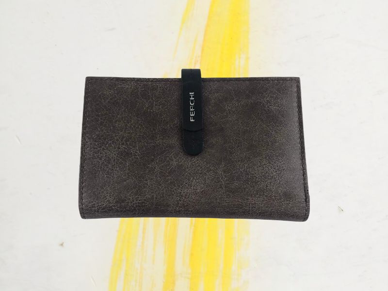 Ferchi | Anthracite gray Rose women's leather wallet, card holder and purse