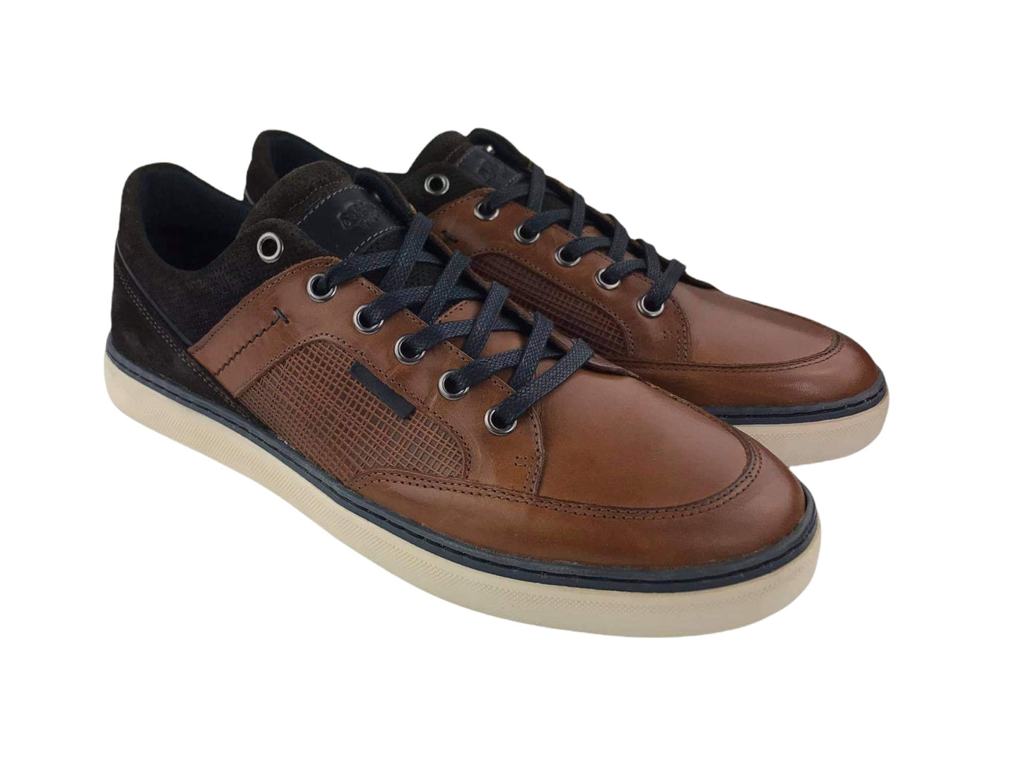 48 Hours | Sneakers/zapatos hombre calle cordones piel color marrón caramelo Belice