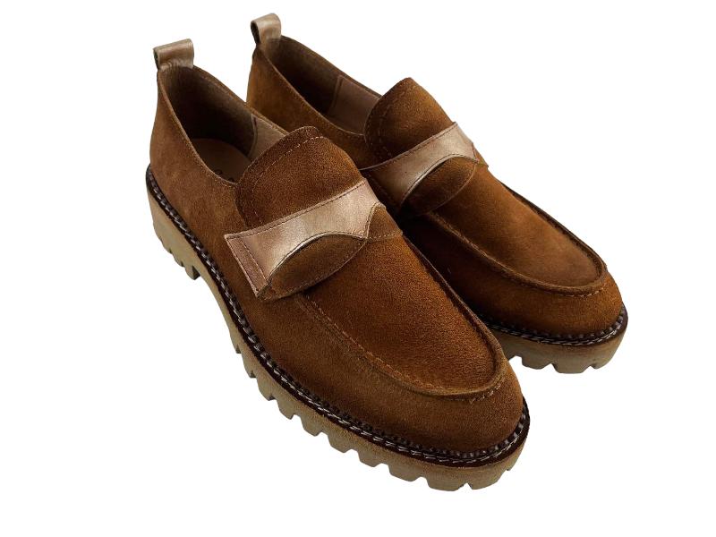 Salonissimos | Moccasins/Women's flat suede leather shoes Coya