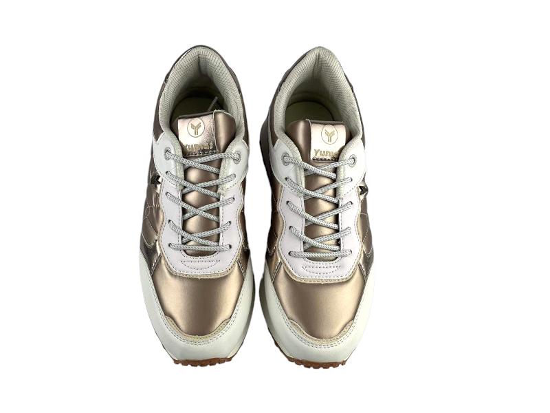 Yumas | Women's beige Bellevarde eco-leather street sneakers/tennis