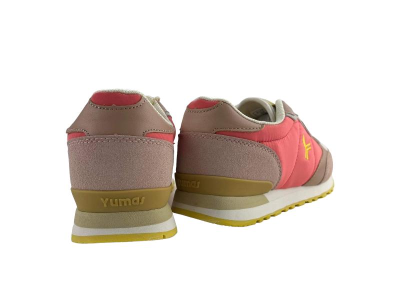 Yumas | Sneakers/tenis mujer cordones y plantilla extraíble Bering coral