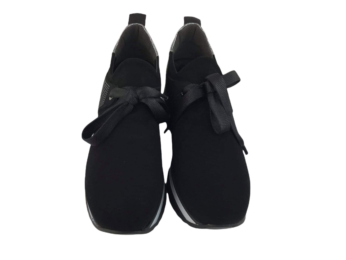 Commart | Women's black Nubuck sneakers with Milano bow