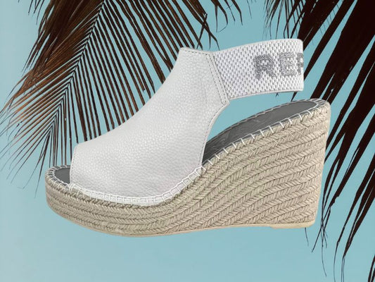 Replay | Women's high-top sandals with white esparto wedge Tine