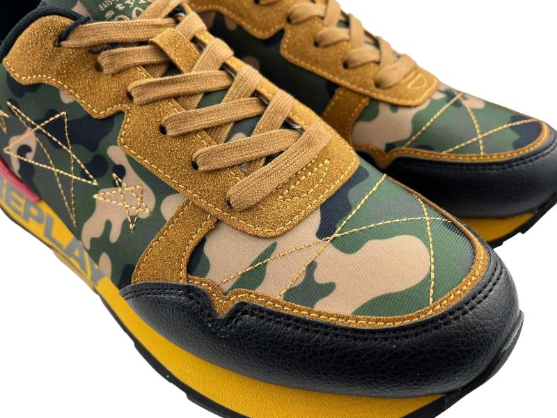Replay | Men's sneakers/tennis with laces and removable Camo Red insole
