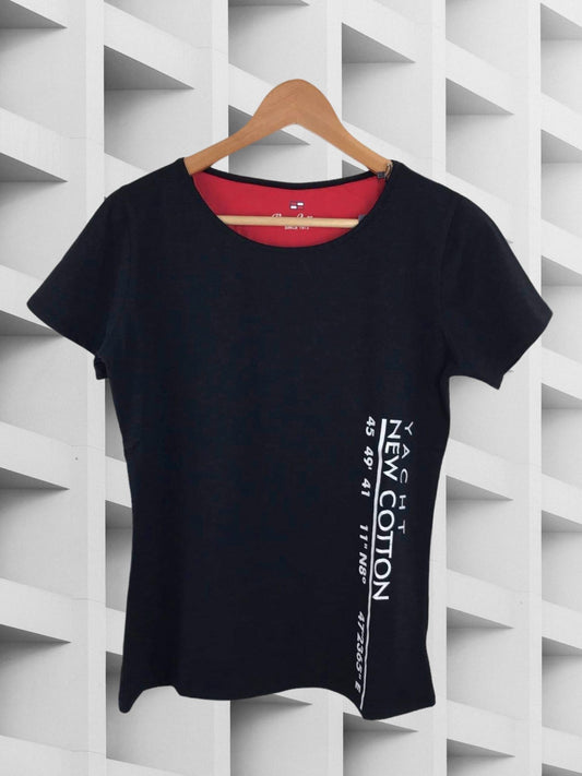 T-shirt en coton noir Elba
