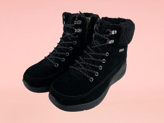 Cutillas | Ankle boots with laces and zip in black suede leather Xana
