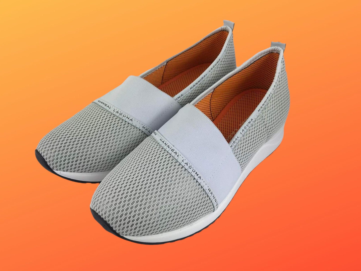 Hannibal Laguna | Women's slip-on tennis shoes with white Aloha elastics