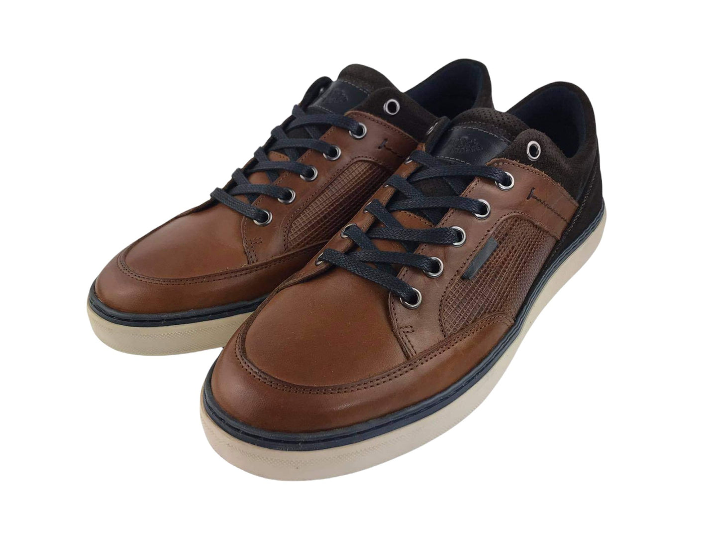 48Hours | Street sneakers with laces in caramel colored leather Belize