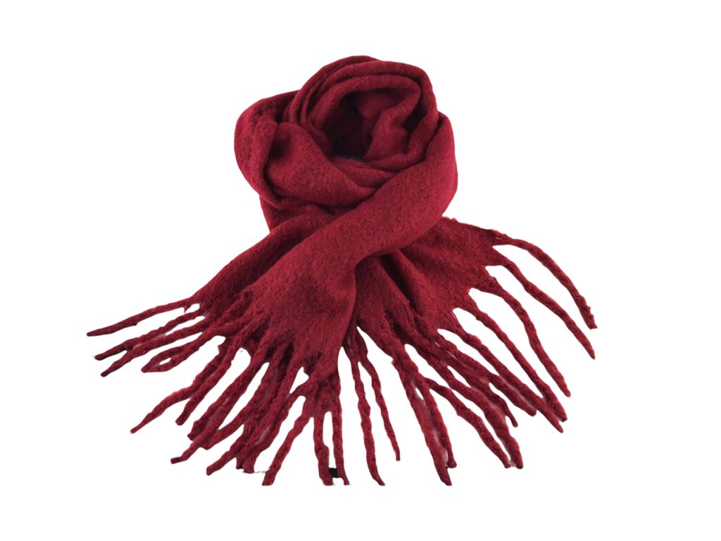 Da Ponte | Very thick scarf with maroon and navy fringes Tisla