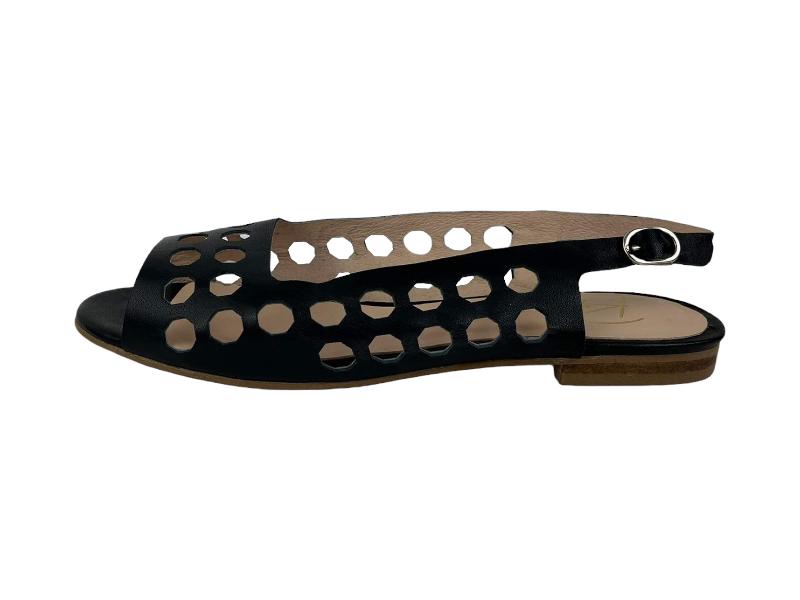 ragaza | Black die-cut leather sandals