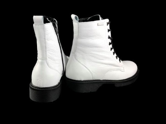 Rizzoli | Military boots Bianco patent leather Waterproof
