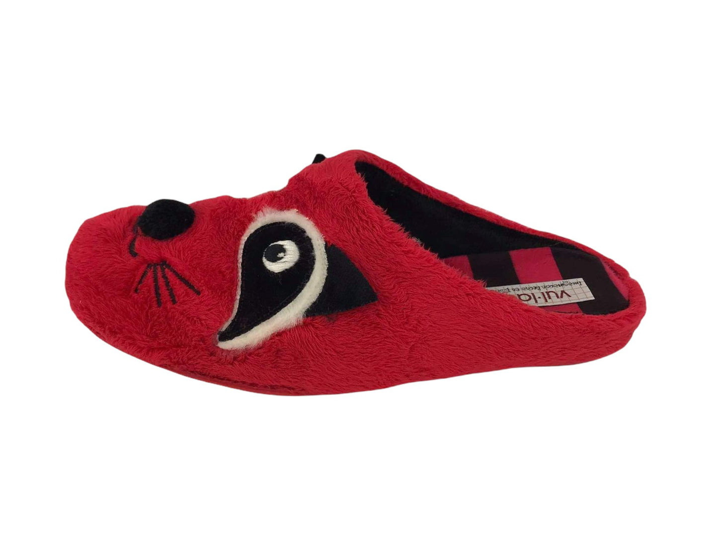 Vulladi | Red raccoon woman barefoot house slippers