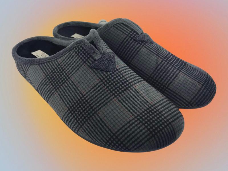 J.Ortega | Andrei men's gray check cloth barefoot shoes