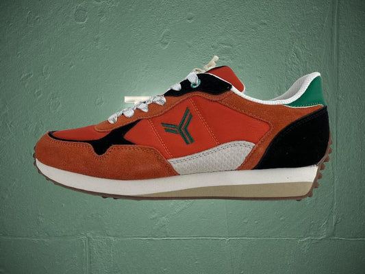 Yumas | Sneakers hombre cordones plantilla extraíble piel y textil Elbrus naranja