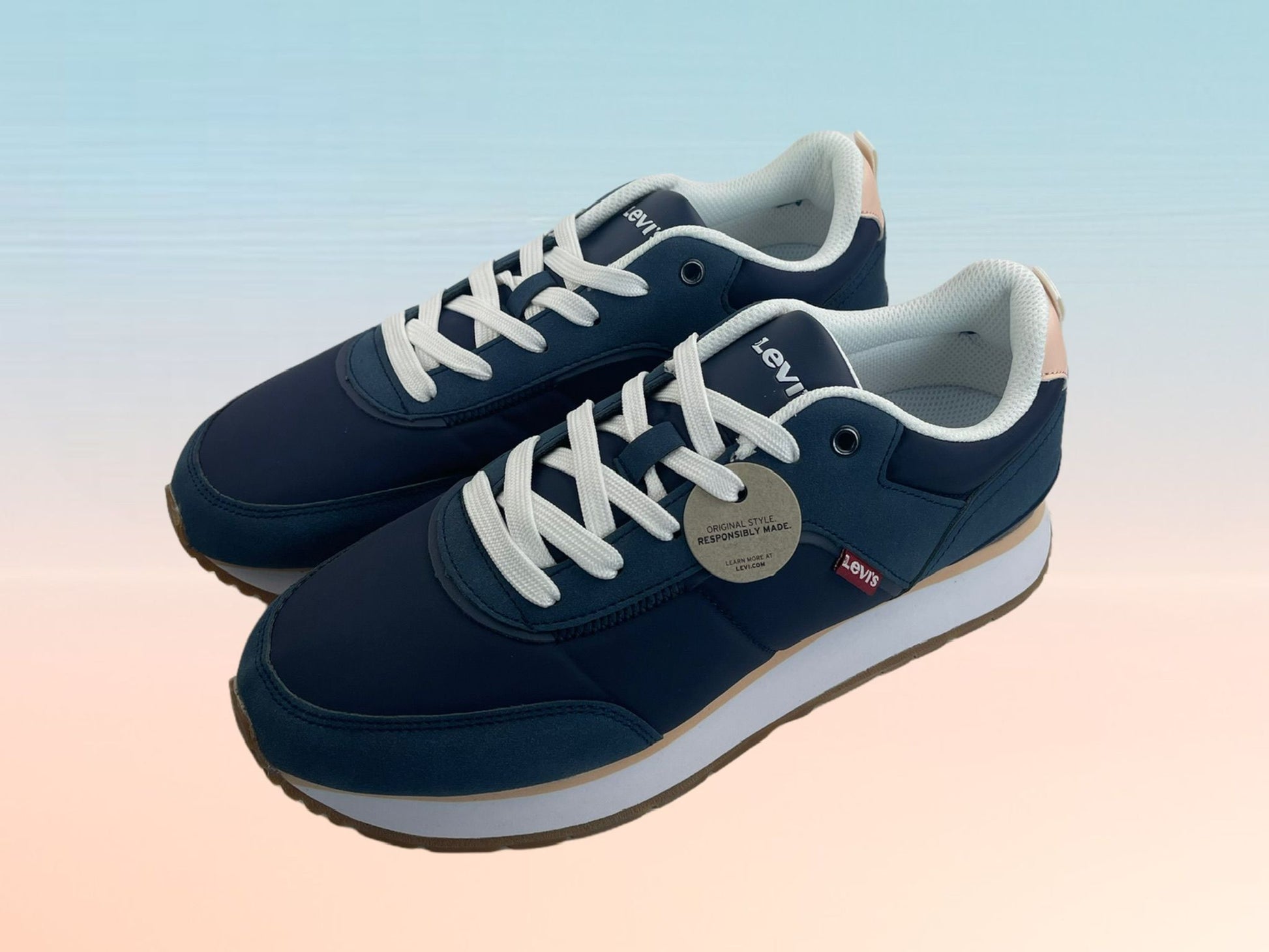 Navy blue levis shoes Clearance