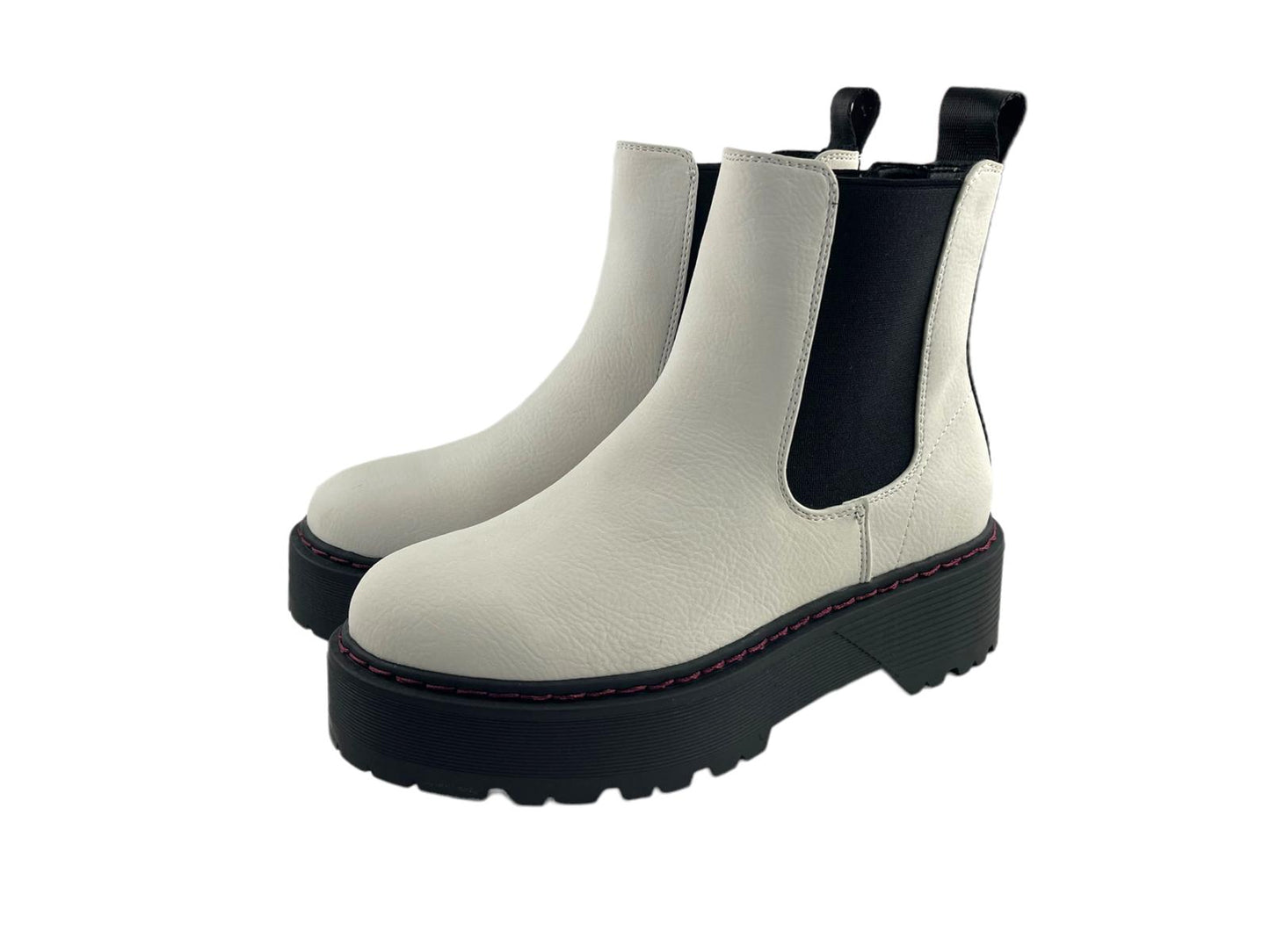 Replay | White eco-leather women's ankle boots with elastic strap Malmo