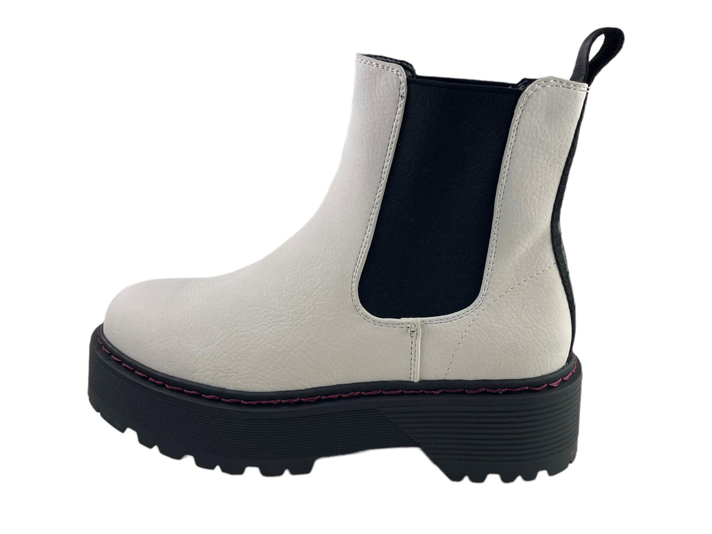 Replay | White eco-leather women's ankle boots with elastic strap Malmo