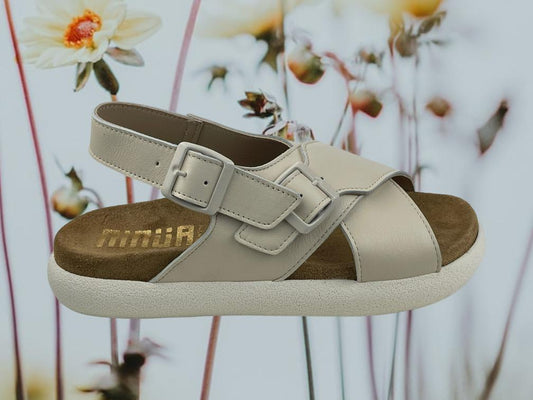 Ninua | Glacial white genuine leather sandals Helsinki