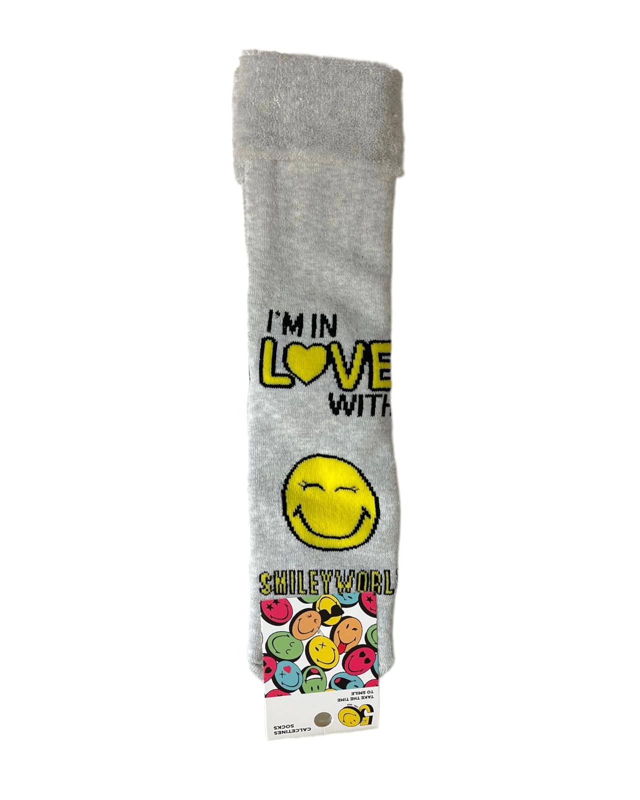 Smiley World | Women's emoticon socks with non-slip rubber jasper gray