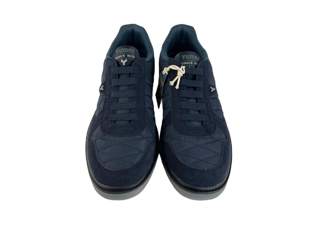 Yumas | Men's light sneakers nylon eco-leather comfort latex navy blue without laces Malmo