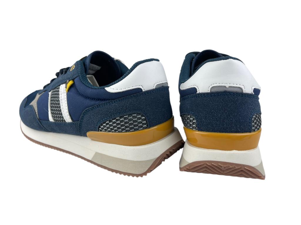 Yumas | Sneakers hombre azul amarillo eco-serraje nylon Xátiva