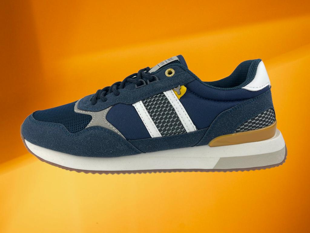 Yumas | Sneakers hombre azul amarillo eco-serraje nylon Xátiva