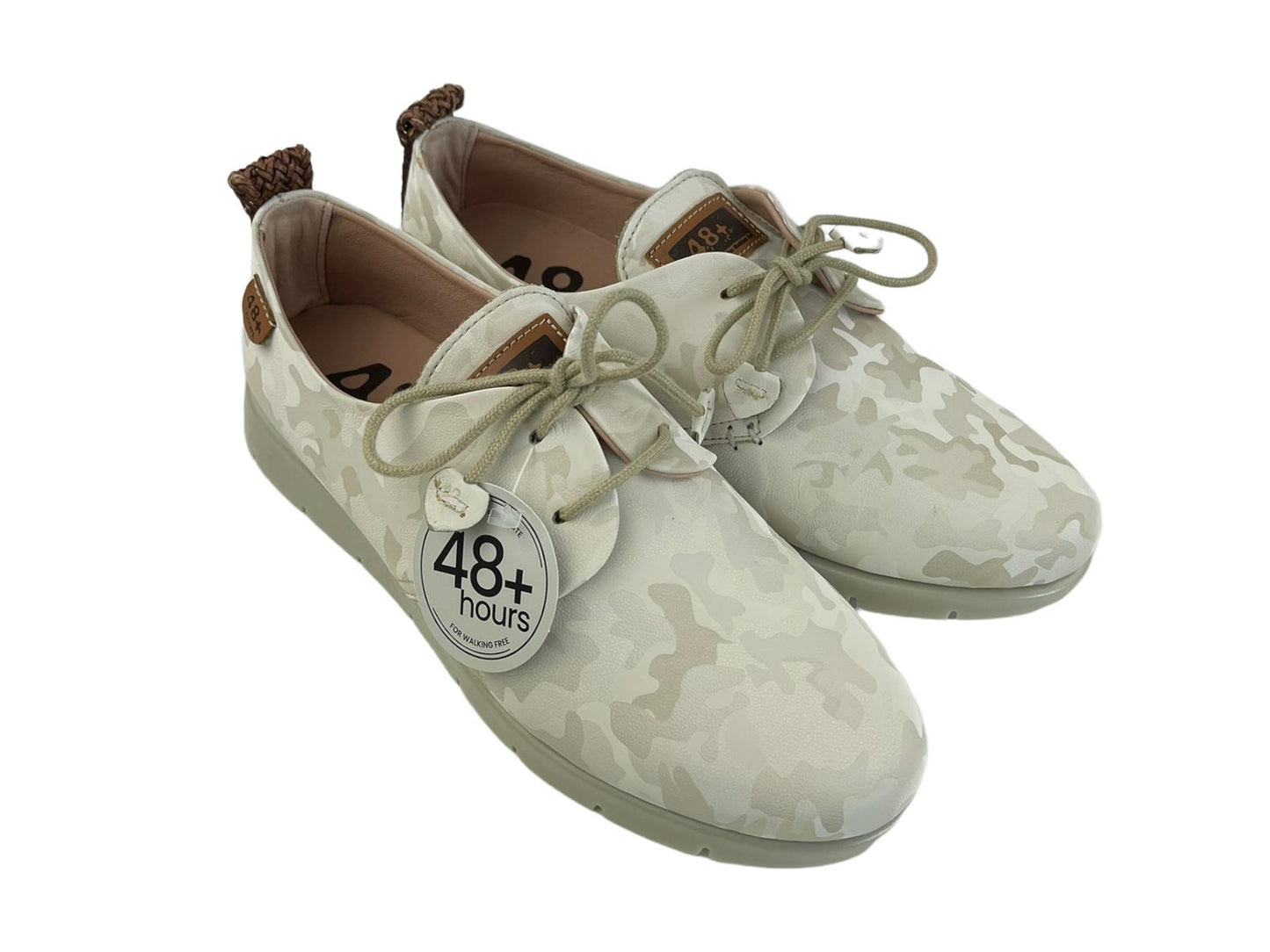 48+ Hours | White print women's shoes with hearts detail Paris