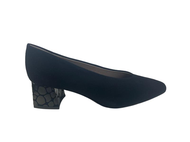 Ragaza | Women's genuine leather dress shoes black suede butterfly model