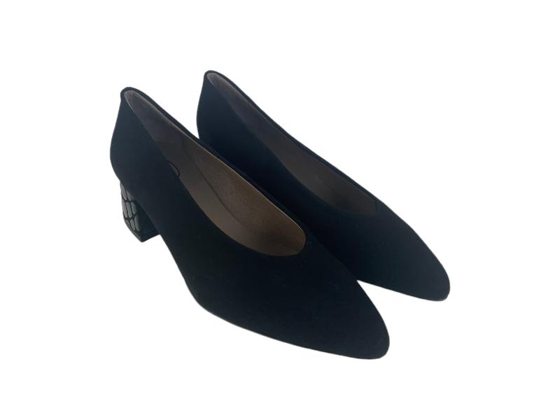 Ragaza | Chaussures habillées femme cuir véritable daim noir modèle papillon